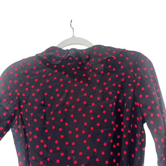 Réalisation Par Silk Italia Alexandra Polka Dot Wrap Dress – Size Small - Picture 8 of 15